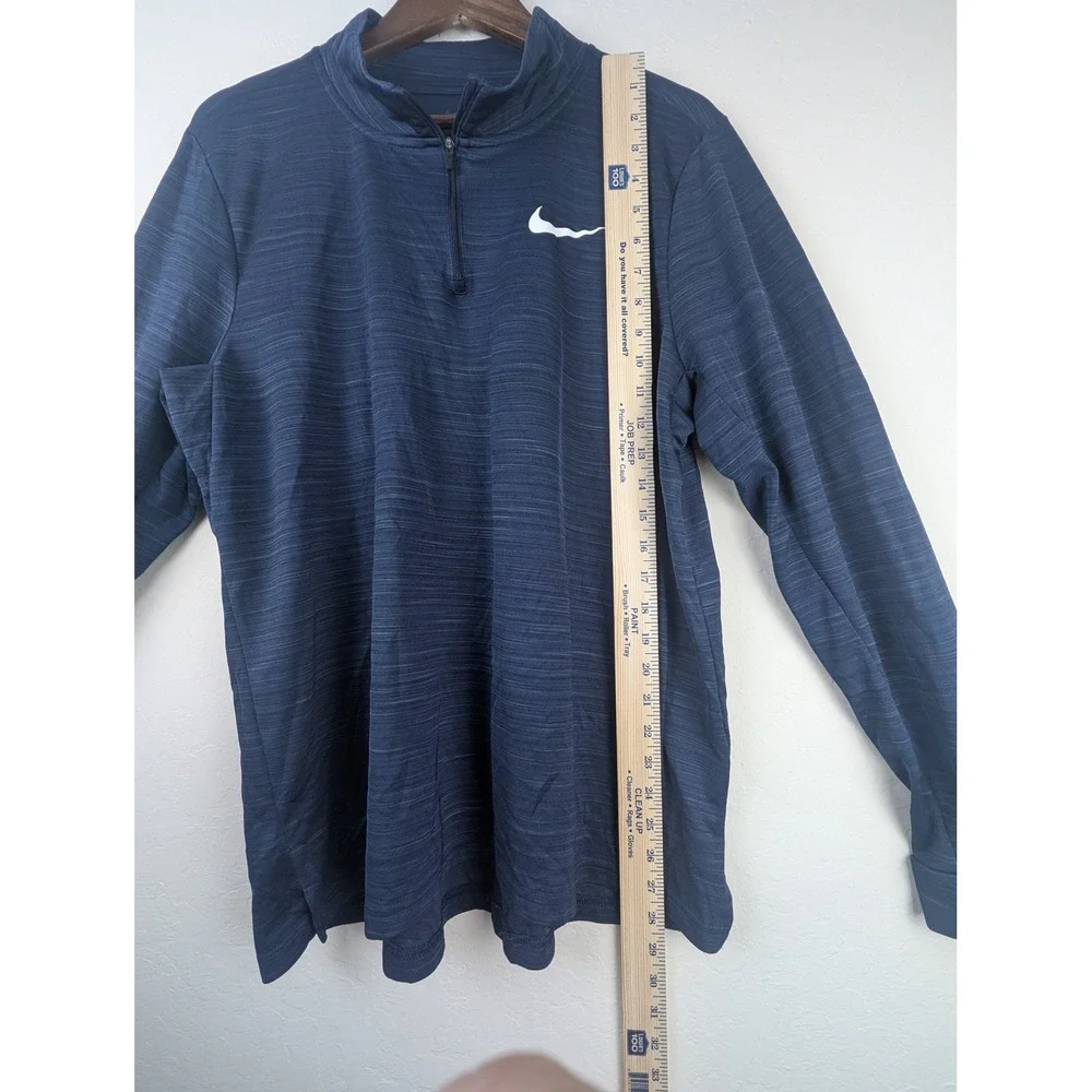 Nike Dri-FIT Mens XL Navy Heather Quarter Zip Long Sleeve Running Pullover